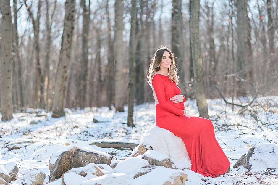 winter maternity photoshoot dress